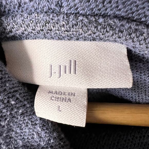 J Jill Pullover Womens Size Large Blue & White Marled Colorblock Cowl Neck - Picture 2 of 16